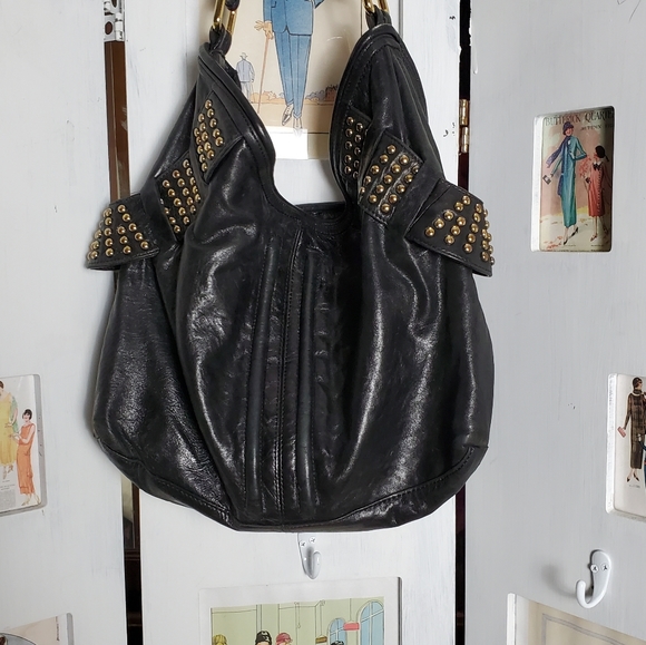 Black leather hobo bag - Picture 6 of 12
